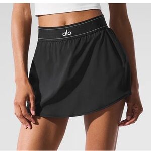 ALO Yoga Black Match Point Tennis Skirt